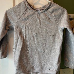 Gray sweatshirt with rhinestones